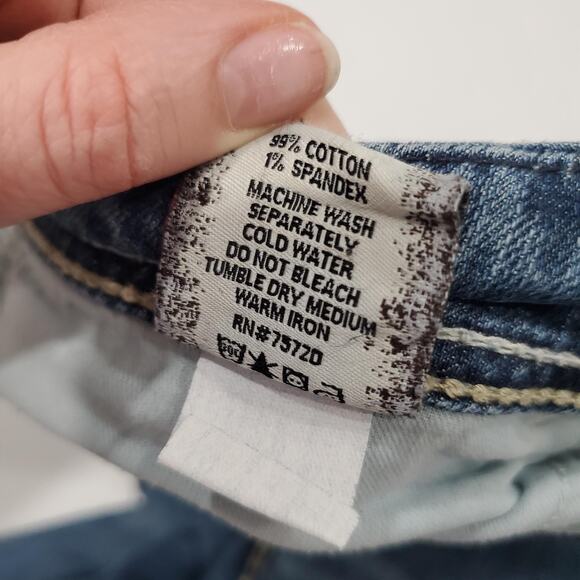 Y2K BKE Stella Jeans Low Rise Womens 30L Long Blue Slim Boot Bootcut Distressed - Picture 12 of 13